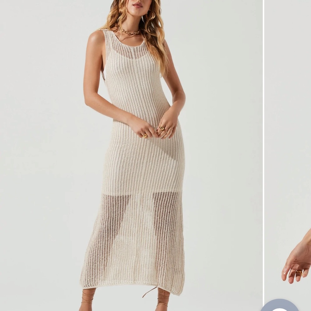 ASTR the Label Palmer crochet column midi dress